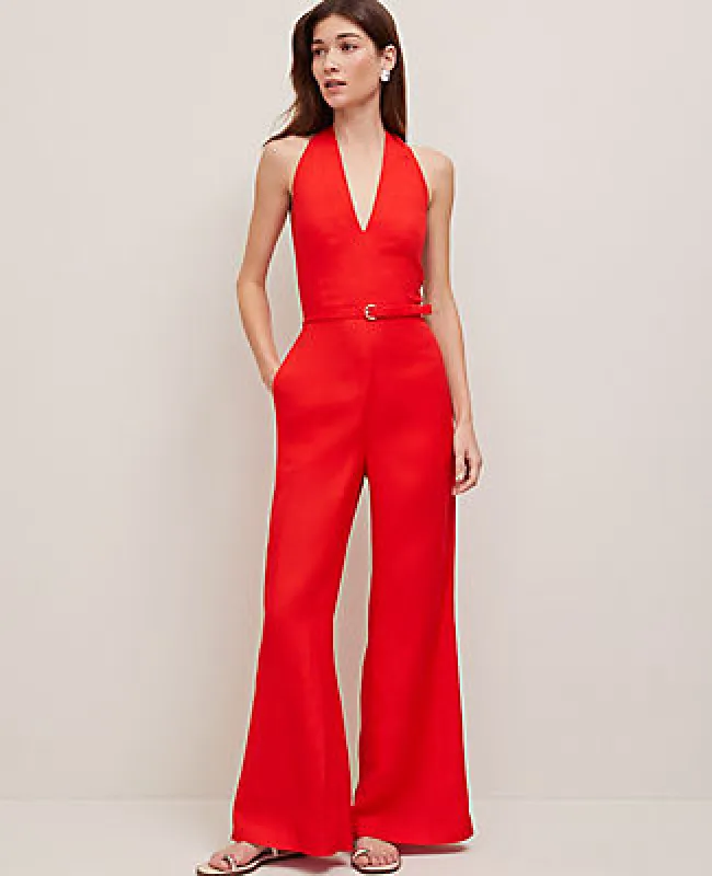 Ann Taylor Linen Blend Halter Jumpsuit sold by Ann Taylor