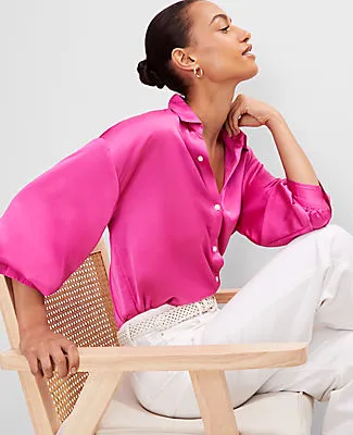 Ann Taylor Petite Blouson Sleeve Shirt sold by Ann Taylor
