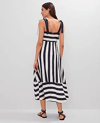 Ann Taylor Petite Weekend Collection Striped Linen Blend Midi Dress sold by Ann Taylor product image thumbnail 2
