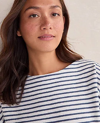 Ann Taylor Haven Well Within Cotton Blend Textured Stripe Bateau Neck Top sold by Ann Taylor product image thumbnail 2