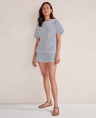 Ann Taylor Haven Well Within Cotton Blend Textured Stripe Bateau Neck Top sold by Ann Taylor product image thumbnail 3