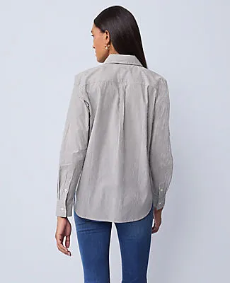 Ann Taylor Weekend Collection Striped Relaxed Perfect Shirt sold by Ann Taylor product image thumbnail 2