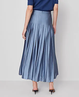 Ann Taylor Satin Pleated Midi Skirt sold by Ann Taylor product image thumbnail 4
