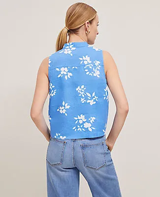 Ann Taylor Floral Linen Sleeveless Shirt sold by Ann Taylor product image thumbnail 2