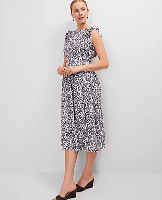 Ann Taylor Petite Floral Ruffle Midi Dress sold by Ann Taylor