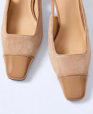 Ann Taylor Cap Toe Suede Slingback Pumps sold by Ann Taylor product image thumbnail 2