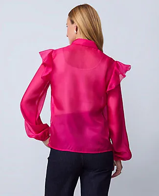 Ann Taylor Ruffle Trim Blouse sold by Ann Taylor product image thumbnail 2