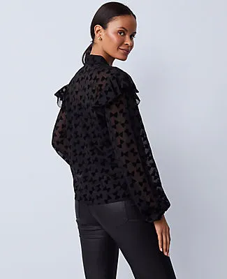 Ann Taylor Ruffle Trim Blouse sold by Ann Taylor product image thumbnail 2