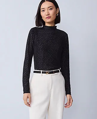 Ann Taylor Velvet Mock Neck Top sold by Ann Taylor