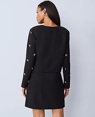 Ann Taylor Embellished Crew Neck Blouse sold by Ann Taylor product image thumbnail 2