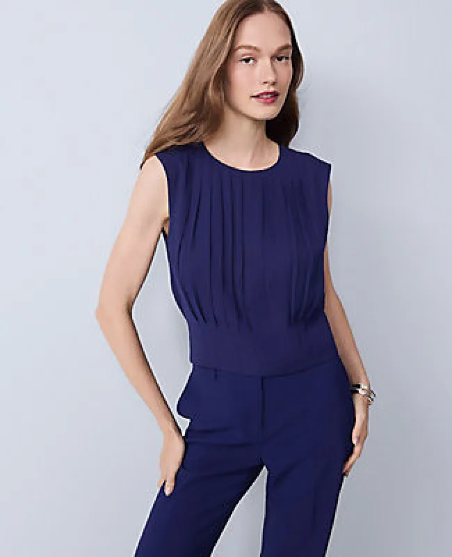 Ann Taylor Pleated Satin Tank Top sold by Ann Taylor