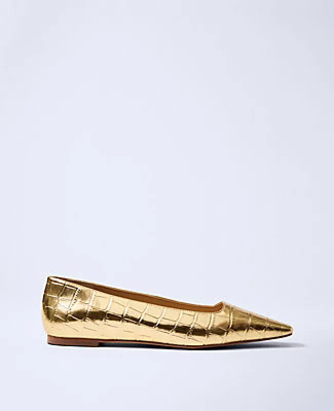 Ann Taylor Metallic Croco Flat sold by Ann Taylor
