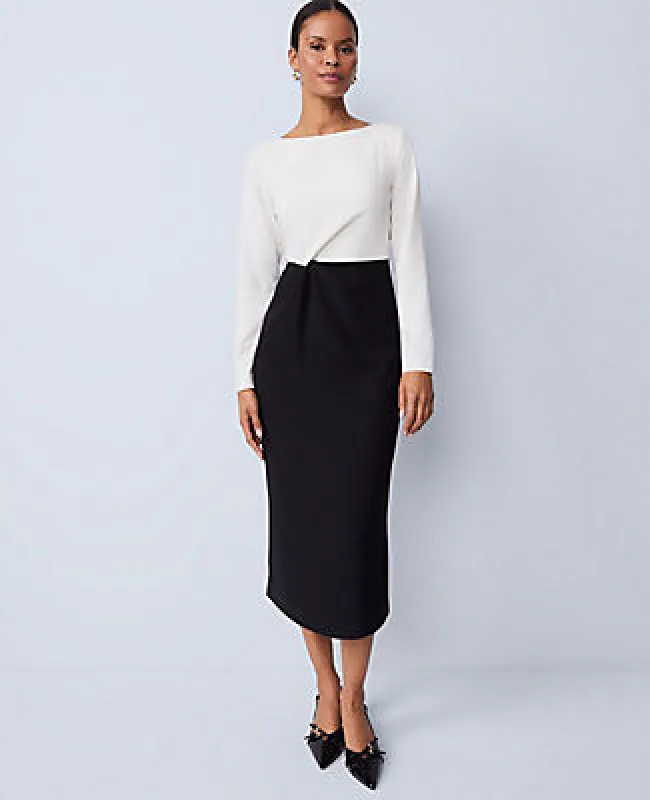 Ann Taylor Colorblock Twist Midi Dress sold by Ann Taylor