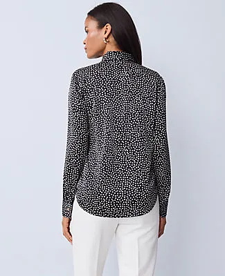 Ann Taylor Dotted Satin Essential Shirt sold by Ann Taylor product image thumbnail 2