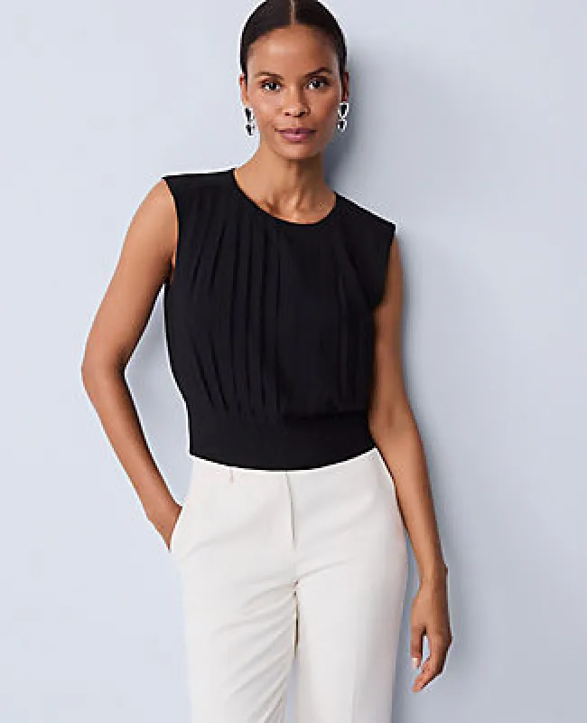 Ann Taylor Pleated Satin Tank Top sold by Ann Taylor