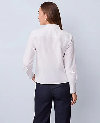 Ann Taylor Cropped Bow Shirt sold by Ann Taylor product image thumbnail 2