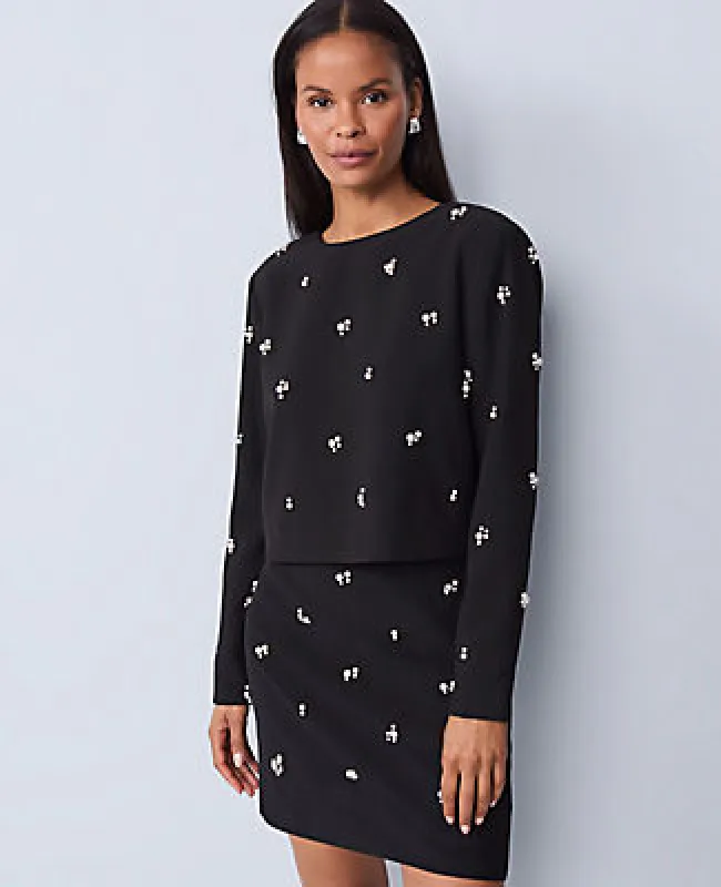 Ann Taylor Embellished Crew Neck Blouse sold by Ann Taylor