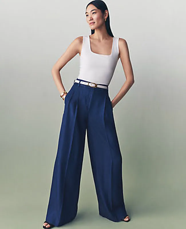 Ann Taylor The Wide-Leg Pant in Refined Denim sold by Ann Taylor