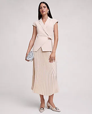Ann Taylor Petite Crepe Blazer Wrap Midi Dress sold by Ann Taylor product image thumbnail 3