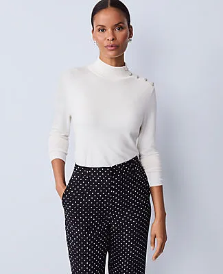Ann Taylor Button Turtleneck Sweater sold by Ann Taylor