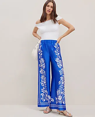 Ann Taylor The Easy Palazzo Pant in Paisley Satin sold by Ann Taylor