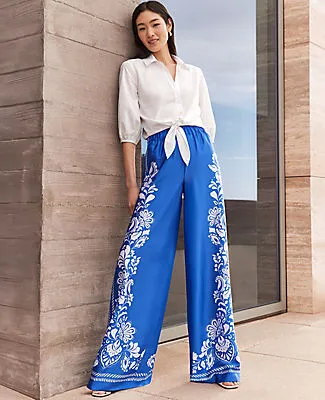 Ann Taylor The Easy Palazzo Pant in Paisley Satin sold by Ann Taylor product image thumbnail 4