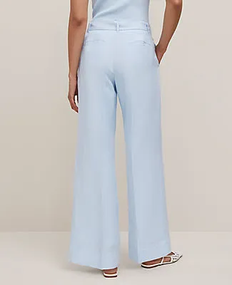 Ann Taylor The Petite Belted Wide-Leg Pant in Linen Blend sold by Ann Taylor product image thumbnail 3