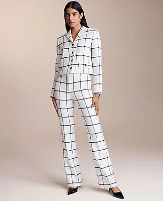 Ann Taylor The Petite Slim Flare Trouser In Windowpane sold by Ann Taylor product image thumbnail 4