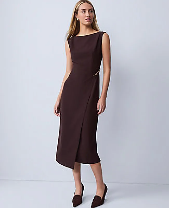Ann Taylor Petite Wrap Effect Sheath in Fluid Crepe sold by Ann Taylor