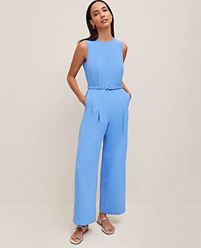 Ann Taylor Belted Crew Neck Jumpsuit sold by Ann Taylor