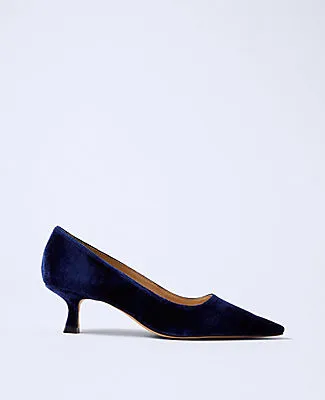 Ann Taylor Velvet Kitten Heel Pump sold by Ann Taylor