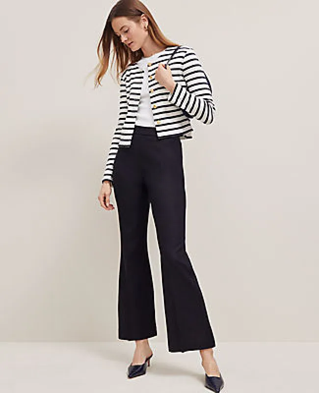 Ann Taylor The Petite Flare Ankle Pant in Linen Blend sold by Ann Taylor