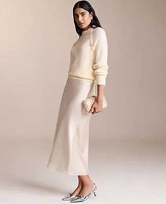 Ann Taylor Satin Bias Midi Slip Skirt sold by Ann Taylor product image thumbnail 5