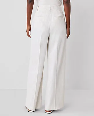 Ann Taylor The Petite Pleated Wide-Leg Pant in Pinstripe sold by Ann Taylor product image thumbnail 3