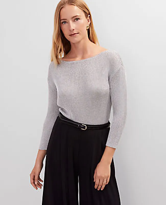 Ann Taylor Metallic Ribbed Sweater sold by Ann Taylor