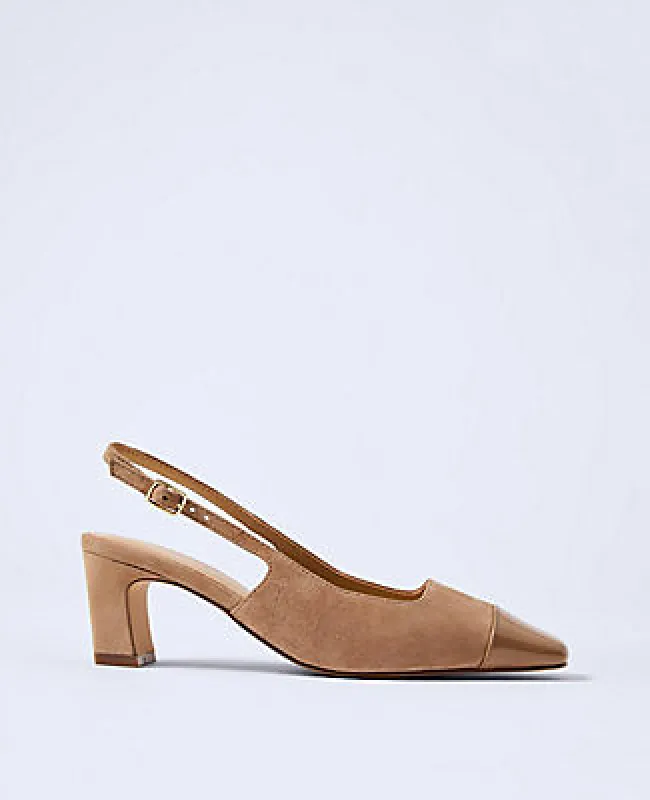 Ann Taylor Cap Toe Suede Slingback Pumps sold by Ann Taylor