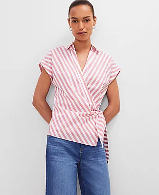 Ann Taylor Striped Collared Tie Waist Top sold by Ann Taylor product image thumbnail 3