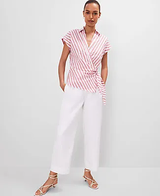 Ann Taylor Striped Collared Tie Waist Top sold by Ann Taylor product image thumbnail 4