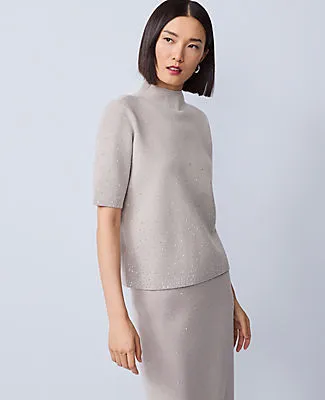 Ann Taylor Embellished Mock Neck Sweater Tee sold by Ann Taylor product image thumbnail 2