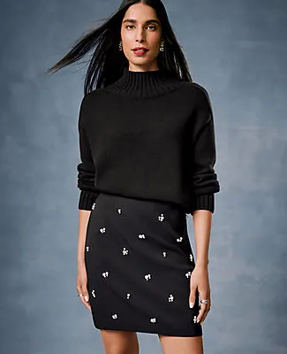 Ann Taylor Embellished A-Line Skirt sold by Ann Taylor product image thumbnail 4