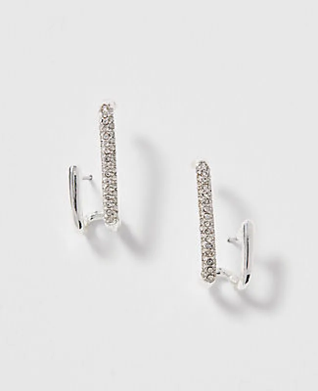 Ann Taylor Pavé Double Loop Drop Earrings sold by Ann Taylor