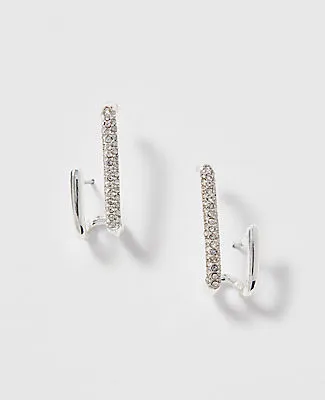 Ann Taylor Pavé Double Loop Drop Earrings sold by Ann Taylor