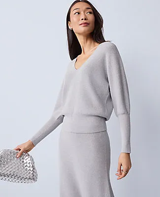 Ann Taylor Metallic Ribbed Sweater sold by Ann Taylor product image thumbnail 3