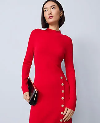 Ann Taylor Petite Ribbed Button Sweater Dress sold by Ann Taylor product image thumbnail 2