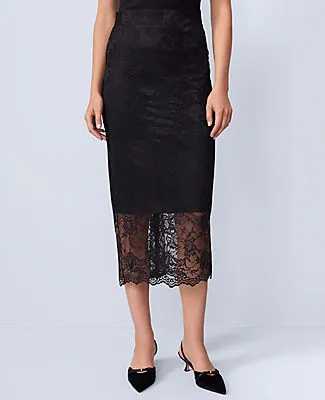 Ann Taylor Petite Lace Clean Midi Skirt sold by Ann Taylor product image thumbnail 2