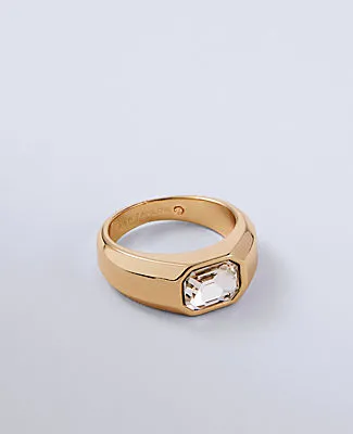 Ann Taylor Beveled Crystal Metal Ring sold by Ann Taylor
