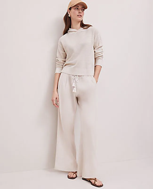 Ann Taylor Weekend Collection Pull On Wide-Leg Pant in Linen Blend sold by Ann Taylor