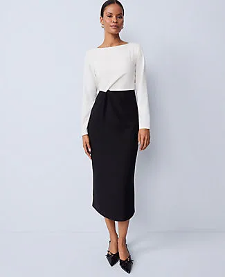 Ann Taylor Petite Colorblock Twist Midi Dress sold by Ann Taylor