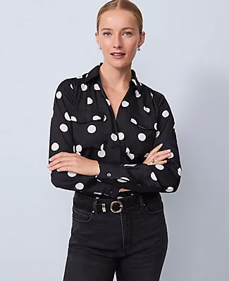 Ann Taylor Petite Dotted Camp Shirt sold by Ann Taylor