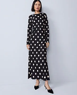 Ann Taylor Petite Dotted Satin Sheath Dress sold by Ann Taylor